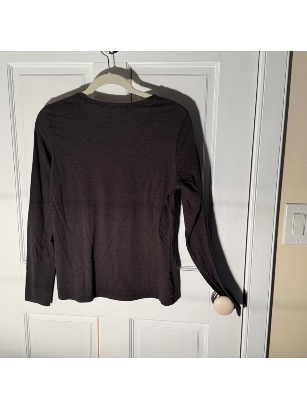 Women's Charcoal Long-Sleeve Tee, Fighting Breast Cancer Ribbons - Picture 4 of 5